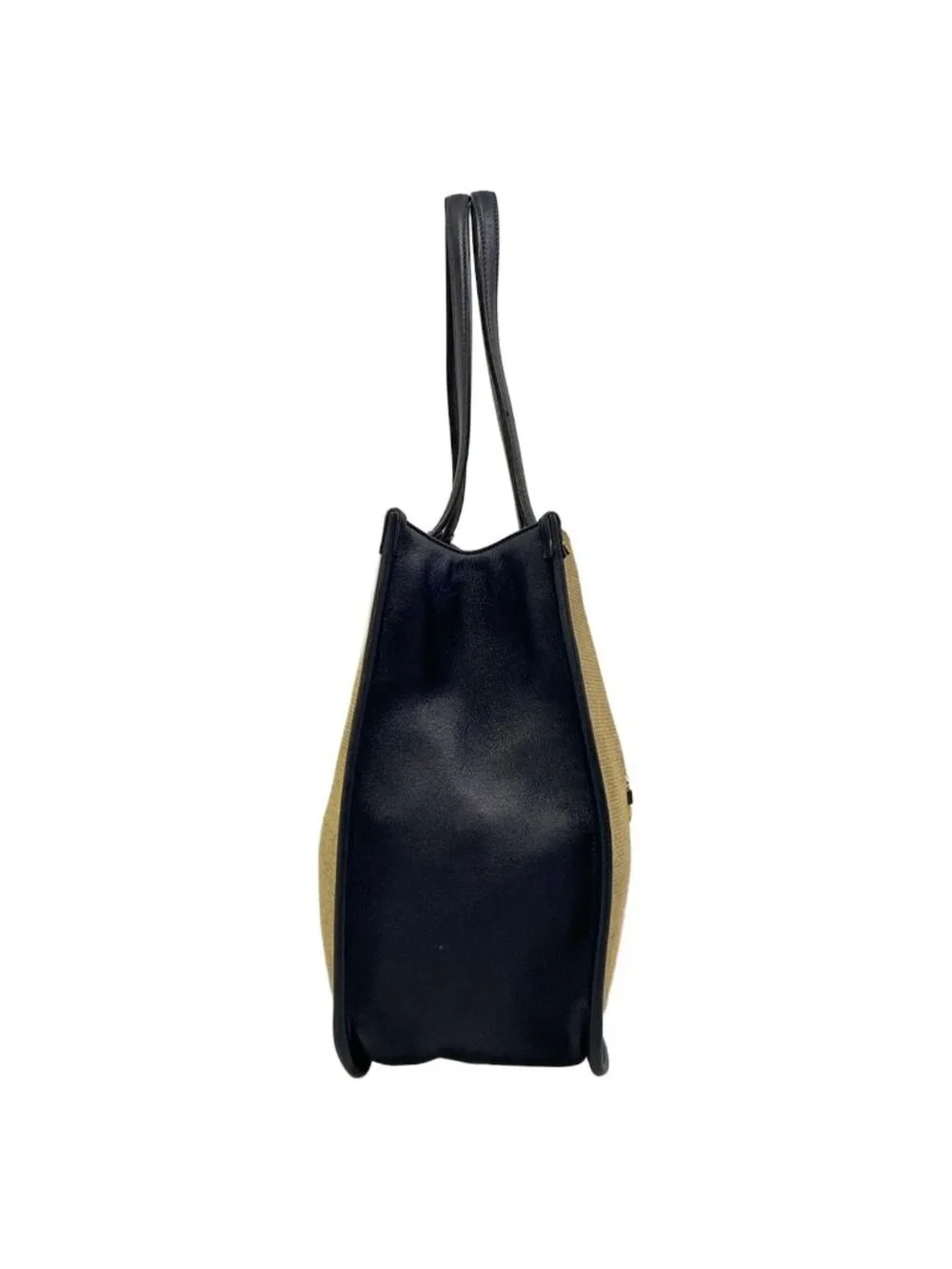 Gucci Tote Bag Horsebit Beige Dark Navy Leather